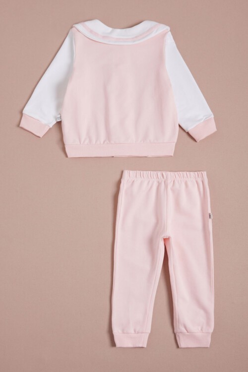 Somon Tavşan Baskı Kolej Ceketli Kız Bebek Takım 16188