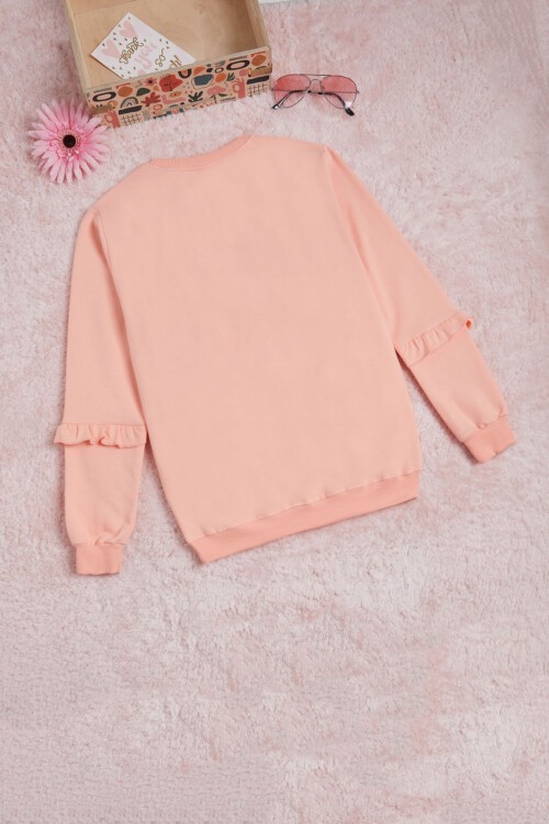 Somon Yazı Baskılı Püsküllü Kız Çocuk Sweatshirt 16308