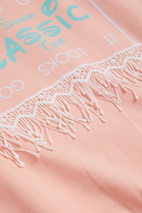 Somon Yazı Baskılı Püsküllü Kız Çocuk Sweatshirt 16308