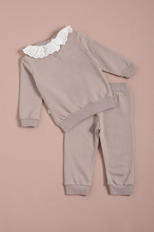 Vizon Dantel Detaylı Kız Bebek Takımı 16153