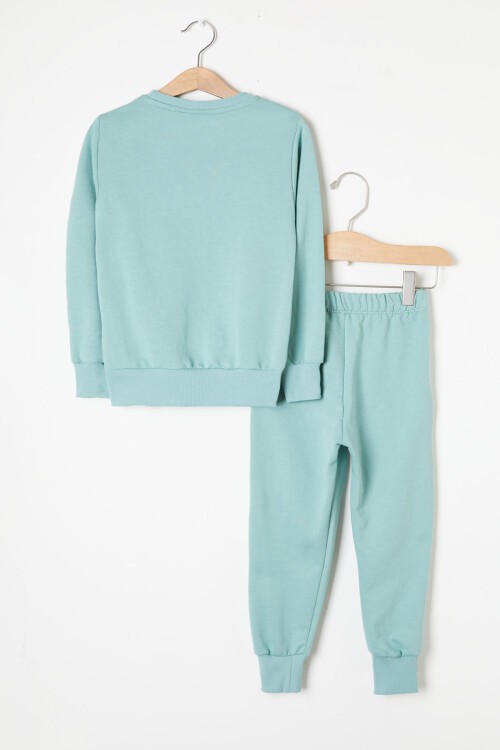 Yeşil Cool Ayıcık Baskılı Erkek Çocuk Eşofman Takımı 16351