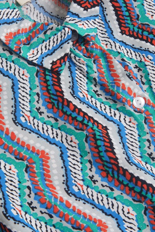 Yeşil Desenli Gömlekli İspanyol Paça Pantolon Kız Takım 15599