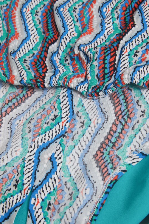 Yeşil Desenli Gömlekli İspanyol Paça Pantolon Kız Takım 15599