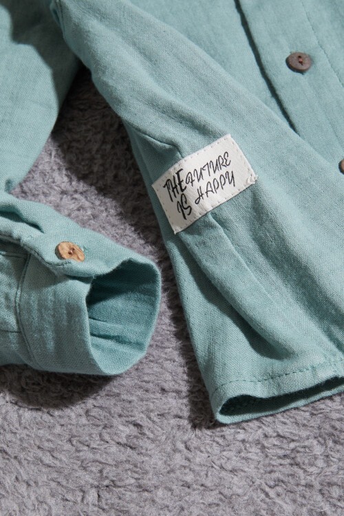 Yeşil Gömlekli Erkek Çocuk Takım Elbise 15434