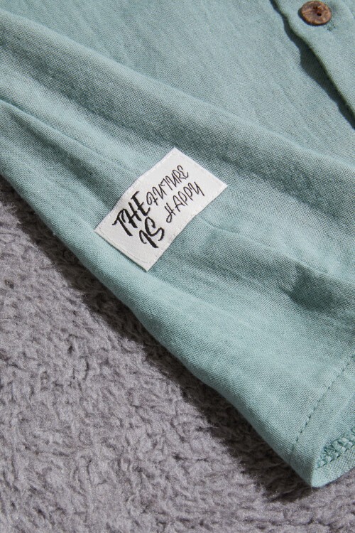 Yeşil Gömlekli Keten Şortlu Erkek Çocuk Takım 15431