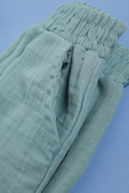 Yeşil Kapüşonlu Erkek Çocuk Yazlık Eşofman Takımı 15533