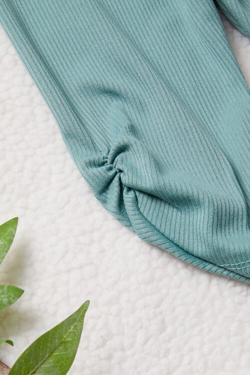 Yeşil Tavşan Detaylı Kız Çocuk Şortlu Takım 15424