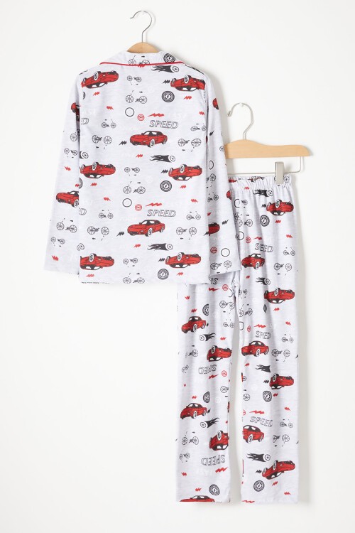 Araba Desenli Erkek Çocuk Pijama Takımı 16328