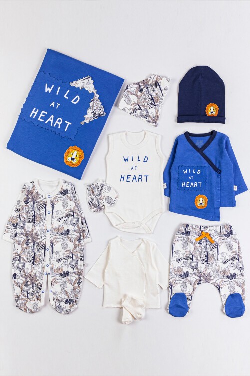 Aslan Baskılı Desenli 10lu Bebek Hastane Çıkışı Seti 16708