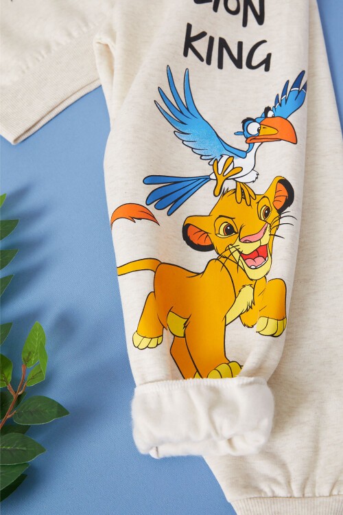 Bej Aslan Kral Baskılı Erkek Çocuk Eşofman Takımı 17268