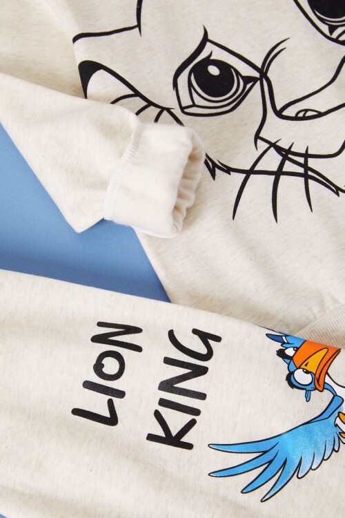 Bej Aslan Kral Baskılı Erkek Çocuk Eşofman Takımı 17268