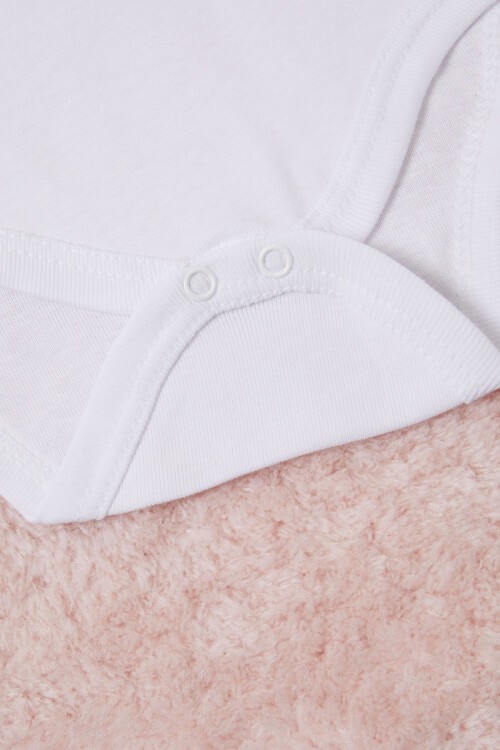 Beyaz Kız Bebek Dantel Yakalı Uzun Kol Çıtçıtlı Badi 16835