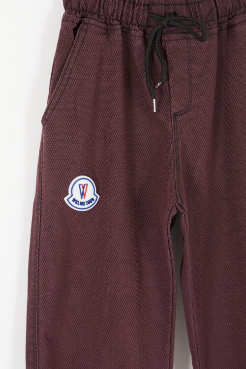 Bordo Dokulu Kumaş Erkek Çocuk Pantolon 16809