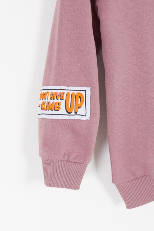 Bordo Harf Nakışlı Çıtçıtlı Erkek Bebek Şardonlu Eşofman Takımı 16797