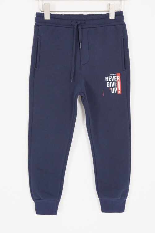 Bordo Şerit Yazılı Kapüşonlu Erkek Çocuk Şardonlu Eşofman Takımı 16973