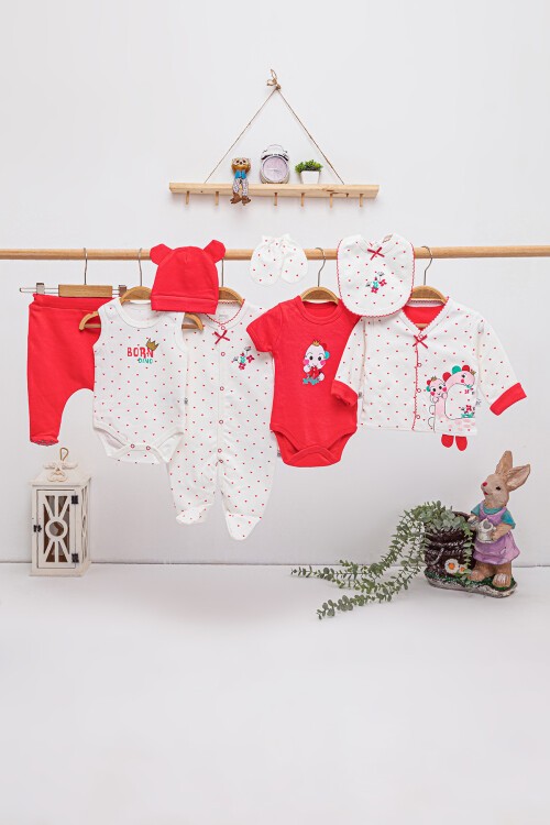 Born Dino Yazı Baskılı 8li Bebek Hastane Çıkışı Seti 16867