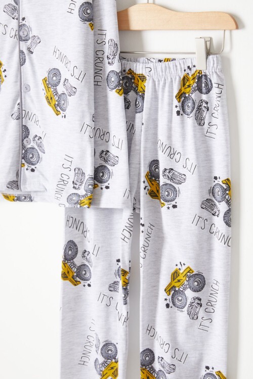 Canavar Kamyon Baskılı Erkek Çocuk Pijama Takımı 16331