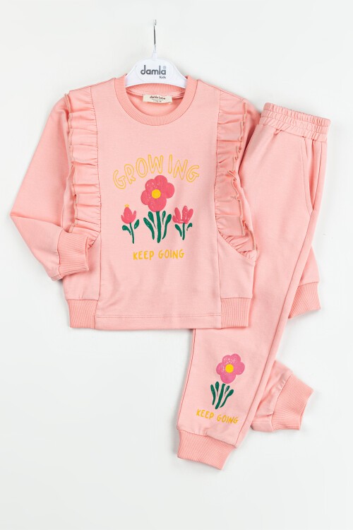 Pembe Çiçek Desenli Kız Çocuk Takım 16669