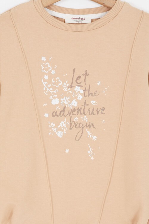 Çiçek Desenli Krem Kız Çocuk Takım 16683