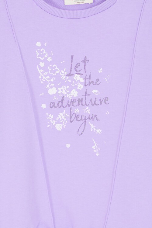 Çiçek Desenli Lila Kız Çocuk Takım 16682