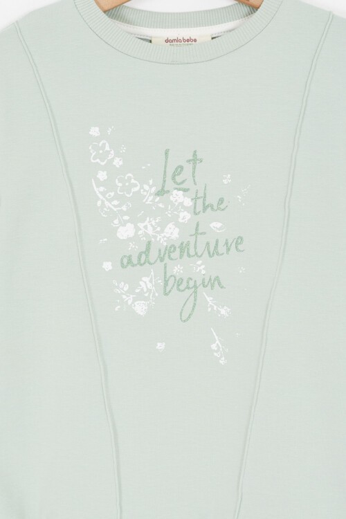 Çiçek Desenli Mint Kız Çocuk Takım 16681