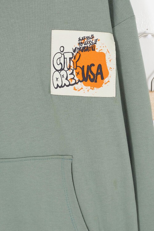 Çocuk Kanguru Cepli Kapüşonlu Eşofman Takımı 17244