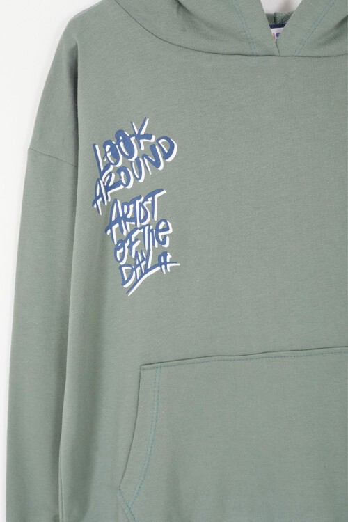 Çocuk Kanguru Cepli Kapüşonlu Eşofman Takımı 17244