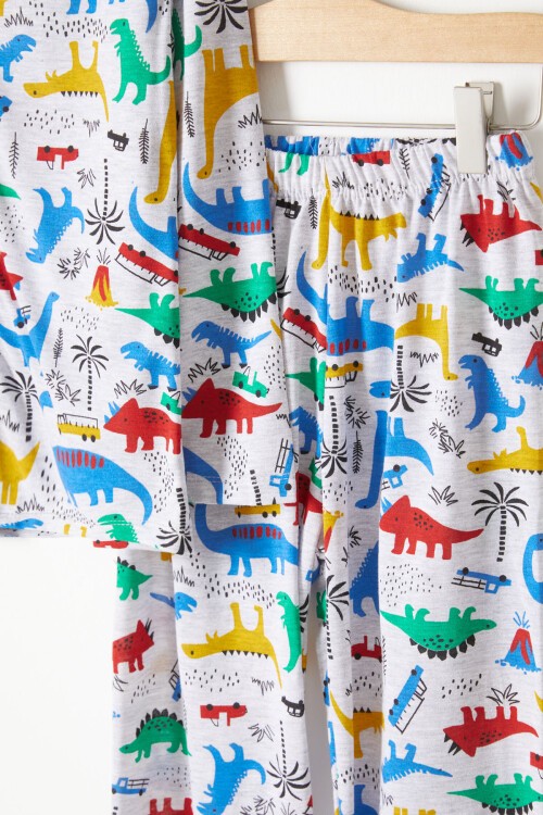 Dinozor Desenli Erkek Çocuk Pijama Takımı 16327