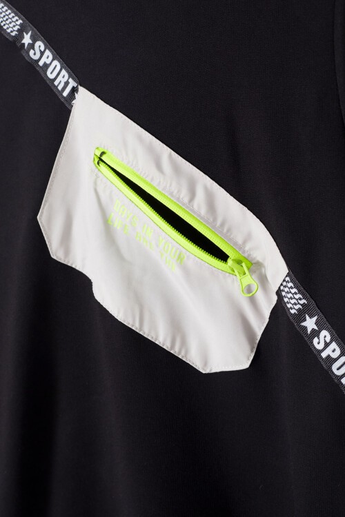 Erkek Çocuk Cepli Kapşonlu Sweatshirt 9-14 Yaş 14021