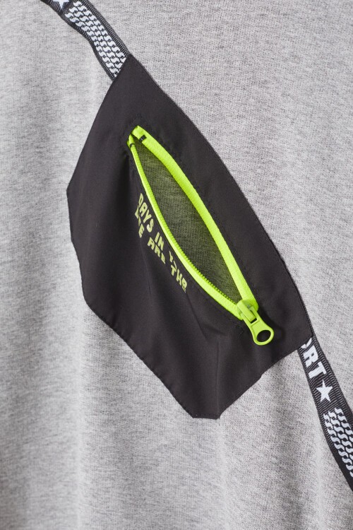 Erkek Çocuk Cepli Kapşonlu Sweatshirt 9-14 Yaş 14021