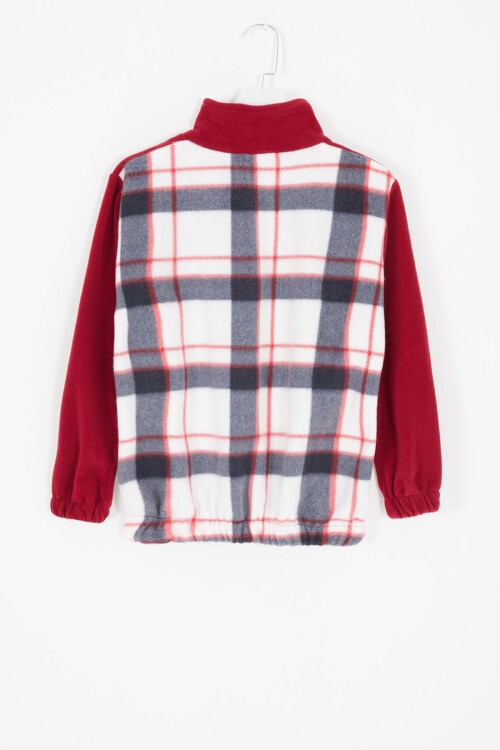 Erkek Çocuk Dik Yaka Polar Kırmızı Sweatshirt 16651