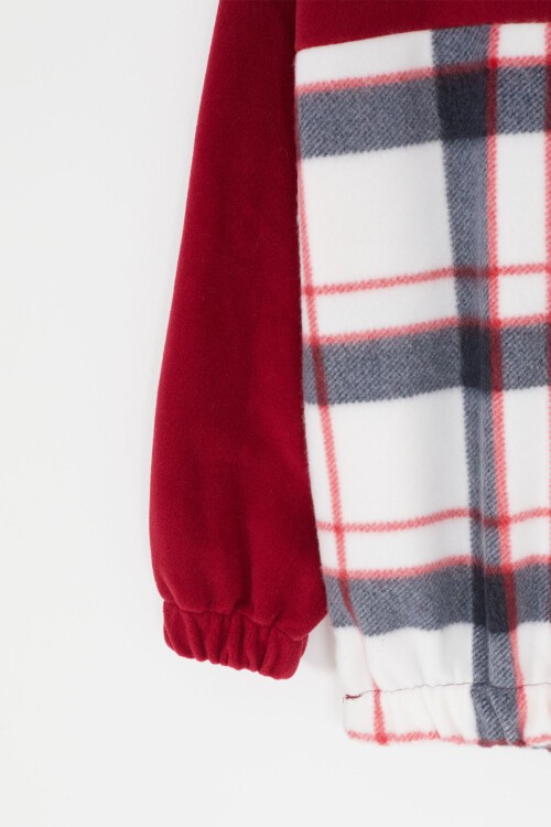 Erkek Çocuk Dik Yaka Polar Kırmızı Sweatshirt 16651