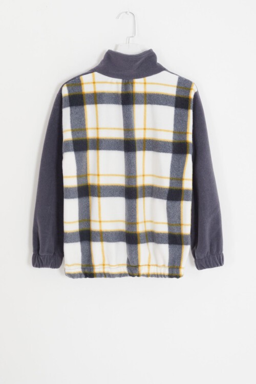 Erkek Çocuk Dik Yaka Polar Sarı Sweatshirt 16653