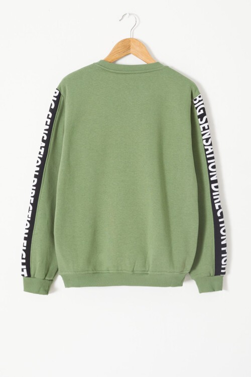 Erkek Çocuk Direct Yazı Baskılı Kanguru Cep Sweatshirt 14130