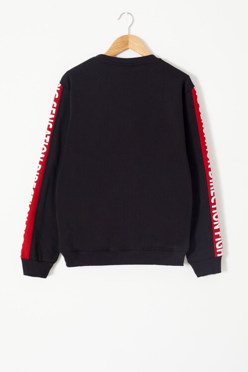 Erkek Çocuk Direct Yazı Baskılı Kanguru Cep Sweatshirt 14130