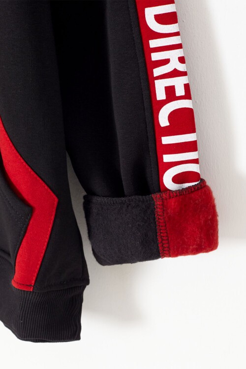Erkek Çocuk Direct Yazı Baskılı Kanguru Cep Sweatshirt 14130