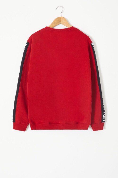 Erkek Çocuk Direct Yazı Baskılı Kanguru Cep Sweatshirt 14130