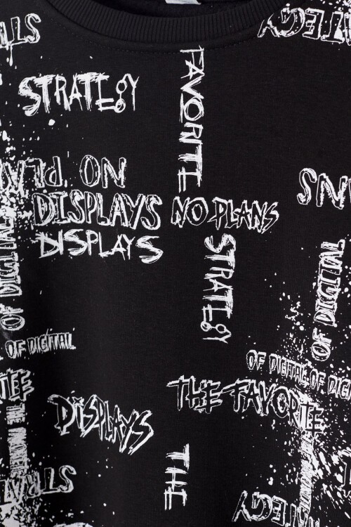 Erkek Çocuk Pano Baskılı Sweatshirt 9-14 Yaş 14024