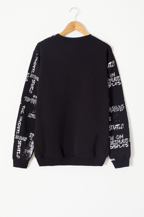 Erkek Çocuk Pano Baskılı Sweatshirt 9-14 Yaş 14024