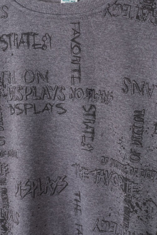 Erkek Çocuk Pano Baskılı Sweatshirt 9-14 Yaş 14024