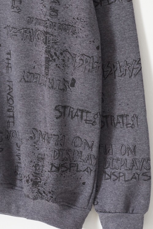 Erkek Çocuk Pano Baskılı Sweatshirt 9-14 Yaş 14024