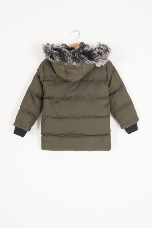 Erkek Çocuk Şişme Mont Cebi Kapaklı Haki 15485