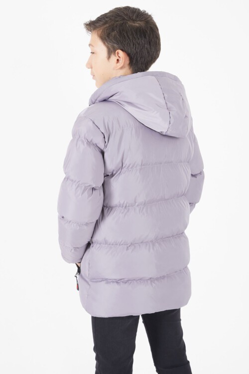 Erkek Çocuk Şişme Mont Düz Desen Gri 15676