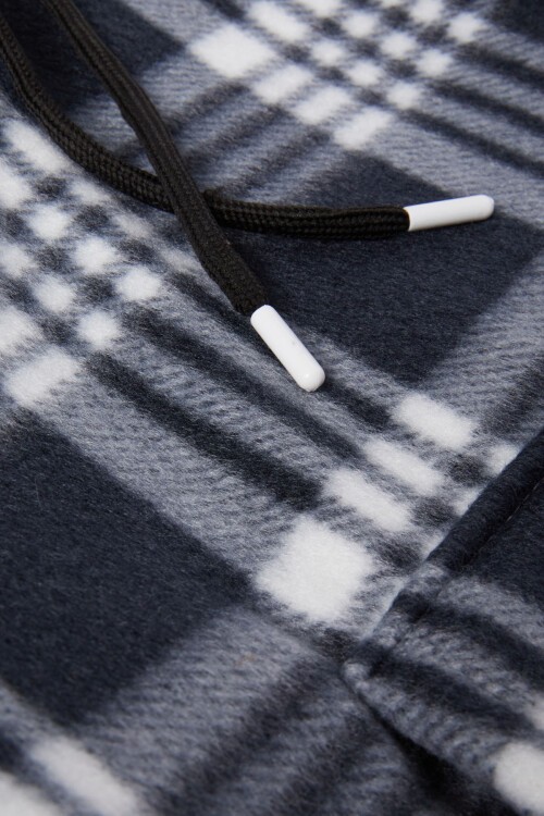 Erkek Çocuk Siyah Ekose Desenli Polar Sweatshirt 16649