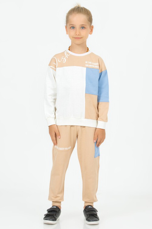 Mavi Garnili Erkek Çocuk Yazı Baskılı 2li Takım 16672