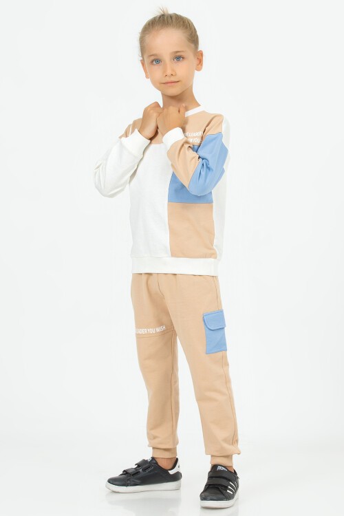 Mavi Garnili Erkek Çocuk Yazı Baskılı 2li Takım 16672