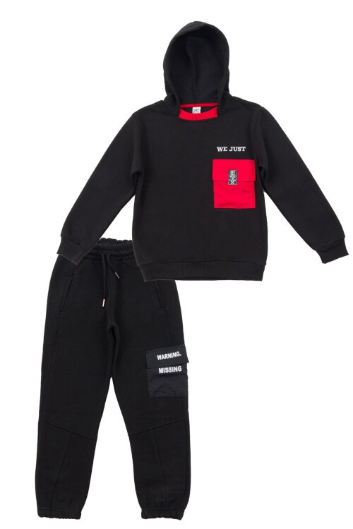 Erkek Çocuk Yazı Baskılı Polarlı Eşofman Takımı  14635