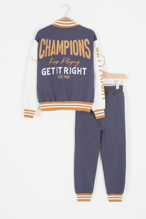 Füme Champions Yazılı Kolej Ceketli Erkek Çocuk Takım 16724