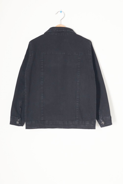 Sıyah Düğmeli Erkek Çocuk Jean Ceket 16774