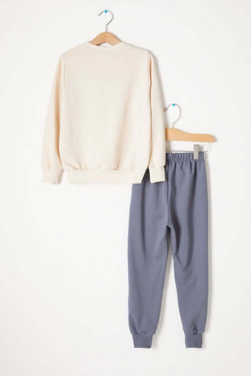 Füme Roar Dinozor Baskılı Erkek Çocuk Eşofman Takımı 16753